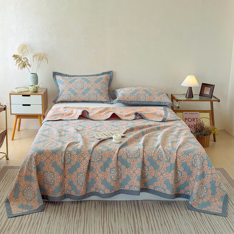 Vintage 3-Layer Muslin Cotton Bedspread Quilt - image 4