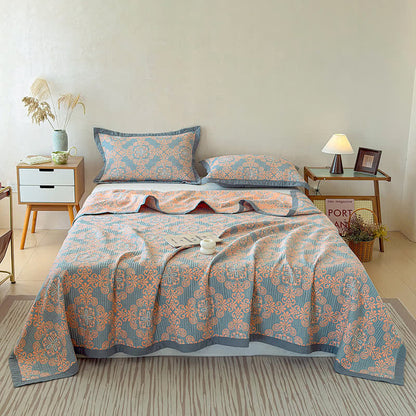 Vintage 3-Layer Muslin Cotton Bedspread Quilt - image 4