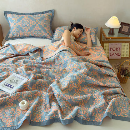 Vintage 3-Layer Muslin Cotton Bedspread Quilt - image 7