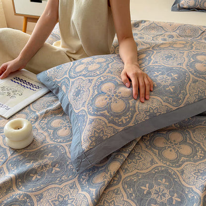 Milanese Medallion Tile Cotton Gauze Bedspread Quilt - image 11