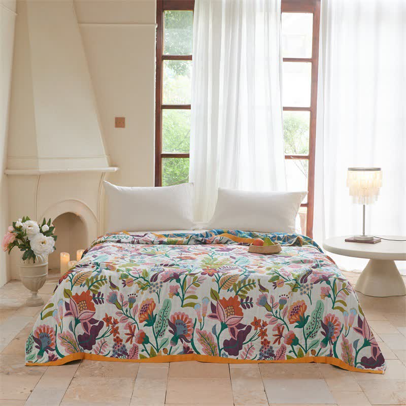 Botanical Garden Cotton Gauze Quilt Blanket - Bound Edge - King - image 4