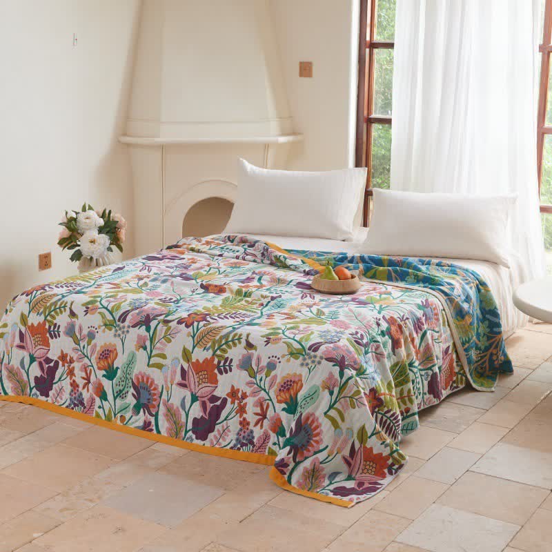 Botanical Garden Cotton Gauze Quilt Blanket - image 6