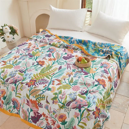 Botanical Garden Cotton Gauze Quilt Blanket - image 7