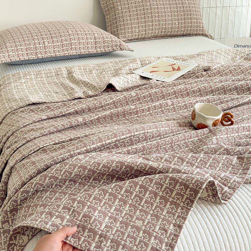 Modern Geometric Pattern Jacquard Cotton Quilt - image 5