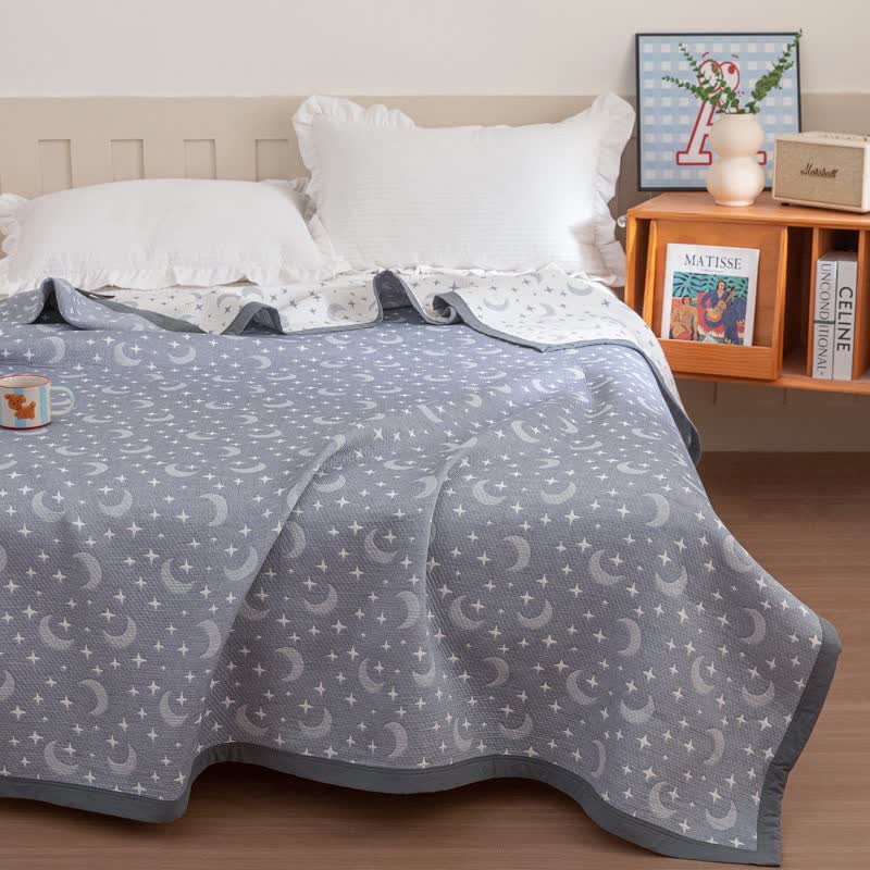 Reversible Moon & Star Cotton Quilt - image 5
