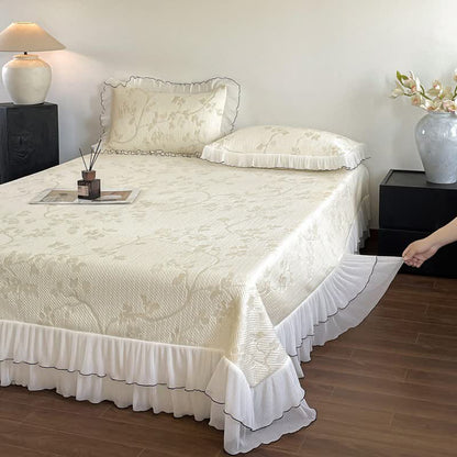 Ruffled Floral & Branch Bedspread Set - image 4