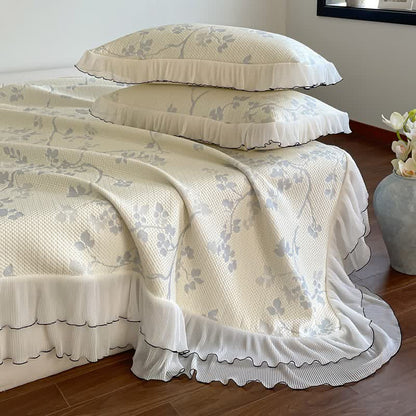 Ruffled Floral & Branch Bedspread Set - image 13