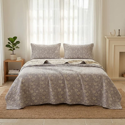Reversible Rustic Flower Jacquard Cotton Quilt - image 6