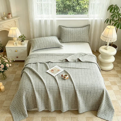 Modern Geometric Pattern Jacquard Cotton Quilt - Gray - 2PCS Pillowcases - 19" x 29" - image 8