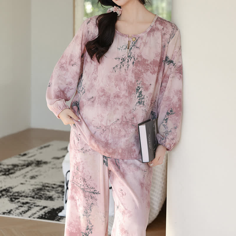 Oriental Branch Long Sleeve Pajama Set - image 8