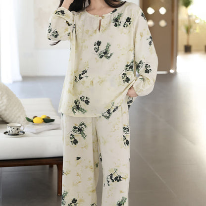 Pastoral Floral Long Sleeve Women's Pajamas - image 6