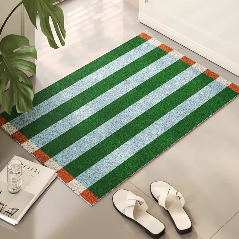 Modern Striped Decorative Entryway Rug - Cyan & Green - 31'' × 47'' - image 5
