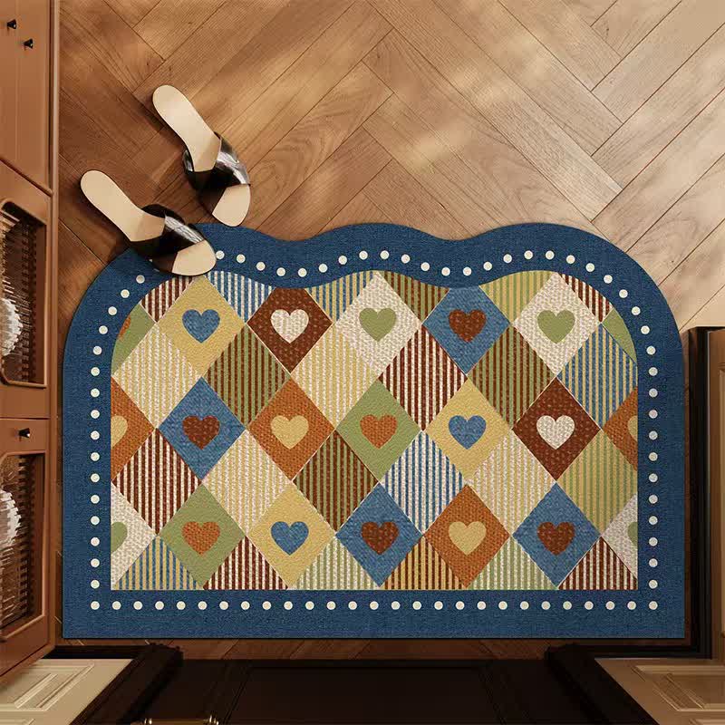Vintage Heart Check Arch Entry Rug - Colorful - 31'' × 47'' - image 0