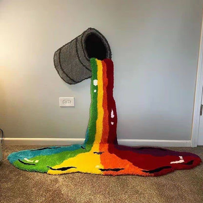 Rainbow Waterfall Plush Area Rug - Rainbow - 63.0" diameter - image 0