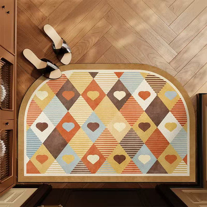 Retro Geometric Heart Arch Entryway Rug - Colorful - 31'' × 47'' - image 0
