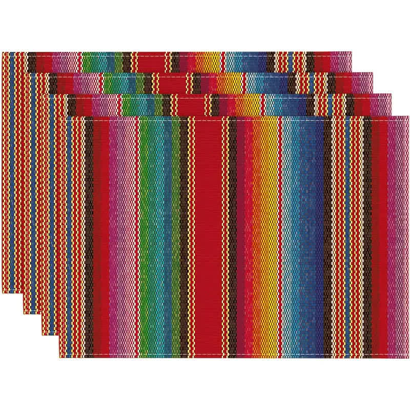 Nordic Multicolor Stripe Linen Placemats - image 1