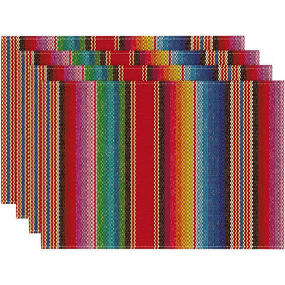 Nordic Multicolor Stripe Linen Placemats - image 1