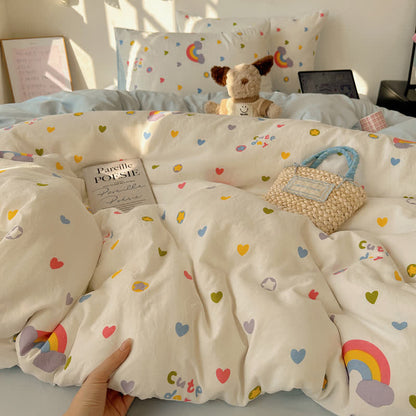 Rainbow Hearts Soft Touch Bedding Set - image 1