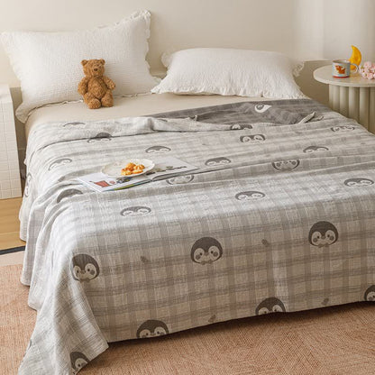 Penguin & Plaid Cotton Gauze Quilt - image 1