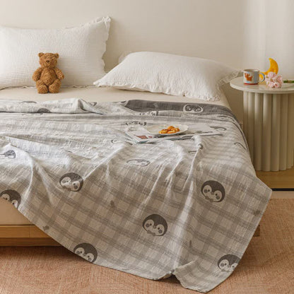 Penguin & Plaid Cotton Gauze Quilt - image 2
