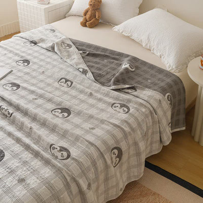 Penguin & Plaid Cotton Gauze Quilt - image 3