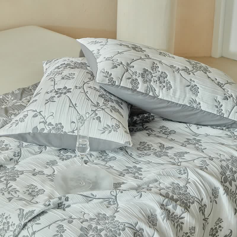 Branch & Floral Reversible Quilt Set - image 10