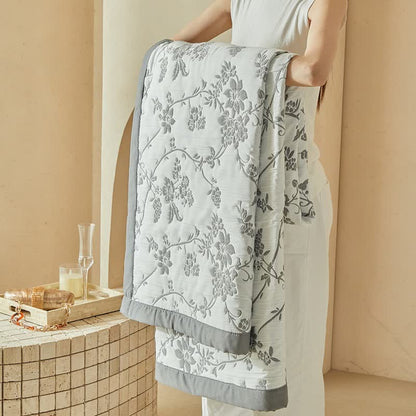 Branch & Floral Reversible Quilt Set - image 9