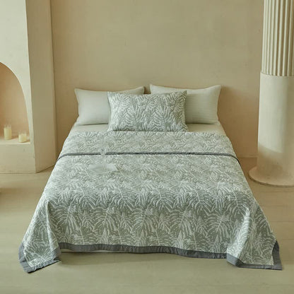 Tropical Palm Leaf Reversible Quilt Set - image 5