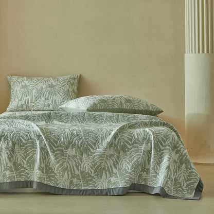 Tropical Palm Leaf Reversible Quilt Set - image 2