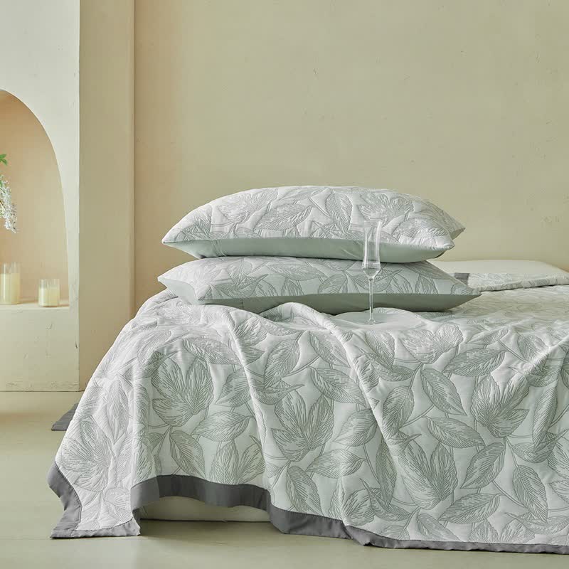 Botanical Leaf Print Quilt Set - image 7