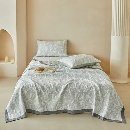 Botanical Leaf Print Quilt Set - image 2