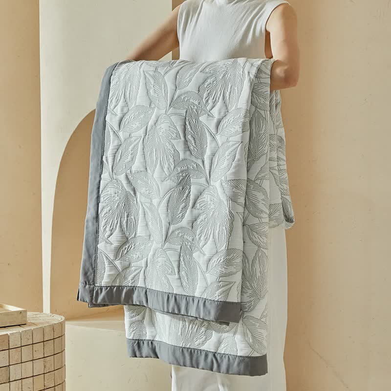 Botanical Leaf Print Quilt Set - image 12