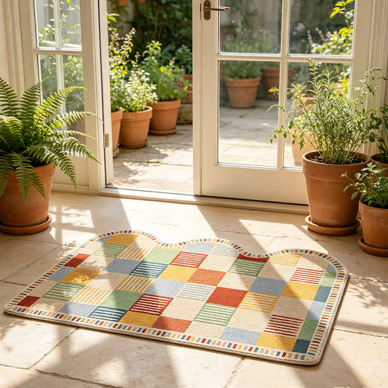 Colorblock Patchwork Printed Entry Rug - image 2