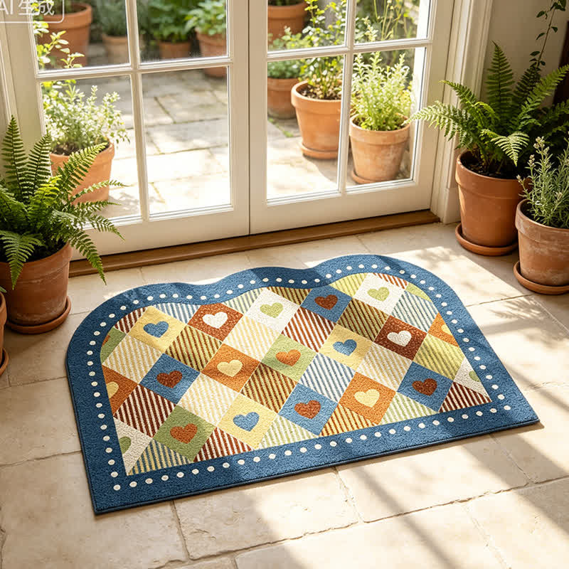 Vintage Heart Check Arch Entry Rug - image 2