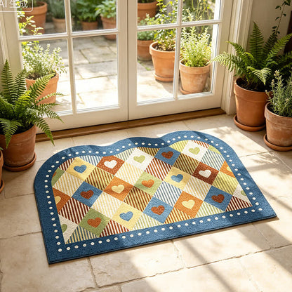 Vintage Heart Check Arch Entry Rug - image 2