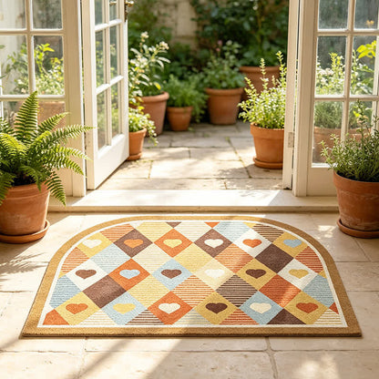 Retro Geometric Heart Arch Entryway Rug - image 2
