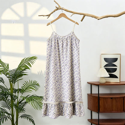 Purple Bow Sleeveless Ruffle Nightgown - image 2