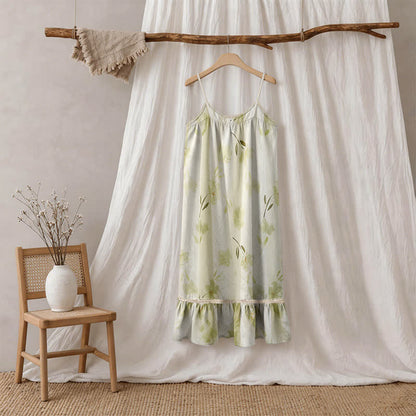 Botanical Floral Ruffle Sleeveless Loungewear Dress - image 6