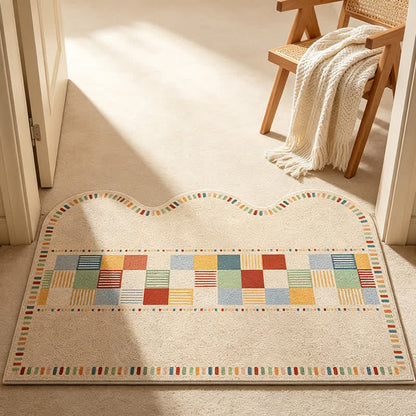 Retro Colorblock Wave Edge Rug - image 1