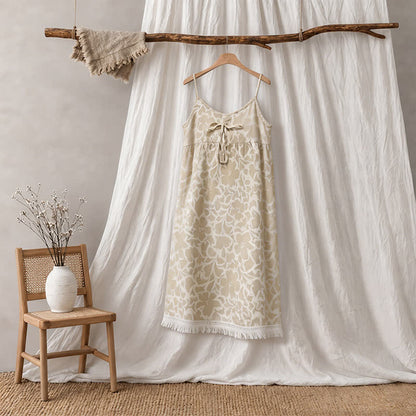 Cream Floral Tassel Sleep Dress - image 5