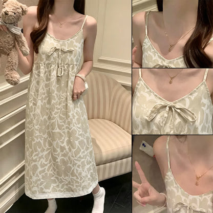 Cream Floral Tassel Sleep Dress - image 8