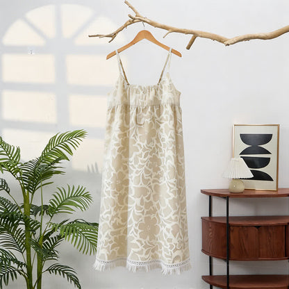 Cream Floral Tassel Sleep Dress - image 4
