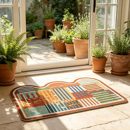 Retro Patchwork Wave Edge Rug - image 2