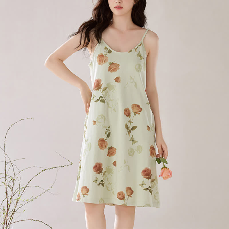 Elegant Rose Sleeveless Night Dress - image 5