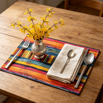 Colorful Striped Bohemian Linen Placemat - image 2