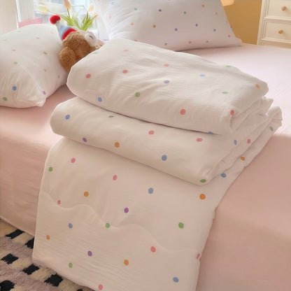 Rainbow Polka Dot Washed Cotton Bedding Set - image 3