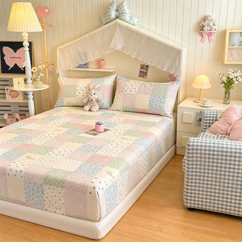Pastel Patchwork Cotton Bedding Set - image 2