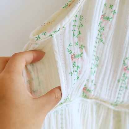 Fresh Floral Leaf Cotton Ruffle Nightgown - image 10
