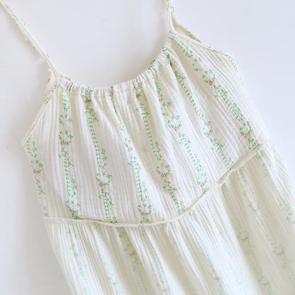 Fresh Floral Leaf Cotton Ruffle Nightgown - image 7