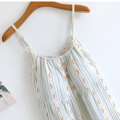 Sweet Floral Cotton Ruffle Cami Nightdress - image 4
